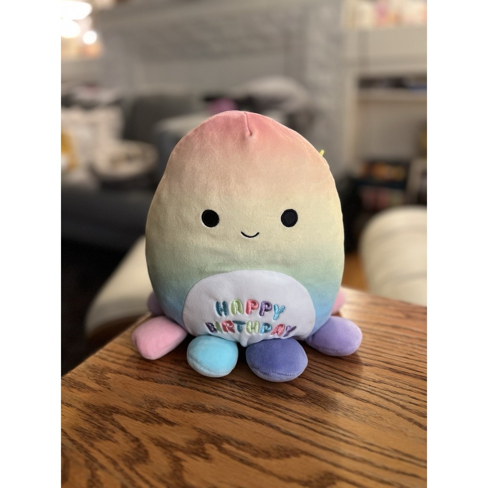Squishmallows Happy Birthday Squad‎ Elodie the Octopus Tie-Dye 8" Plush Stuffed